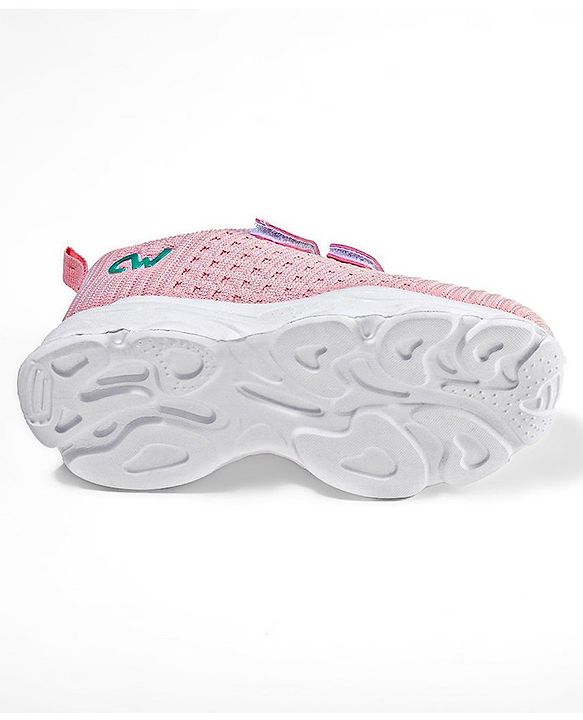 Cute Walk by Babyhug Solid Colour Sneakers with Double Velcro Closure - Pink
