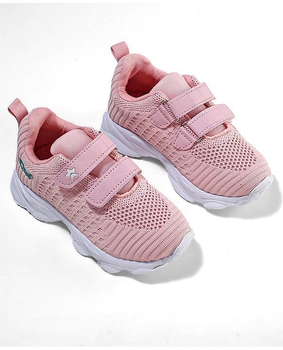 Cute Walk by Babyhug Solid Colour Sneakers with Double Velcro Closure - Pink