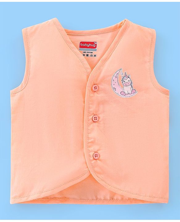 Babyhug Cotton Sleeveless Front Open Jhabla with Dolphin Print Pack of 5 - Multicolour