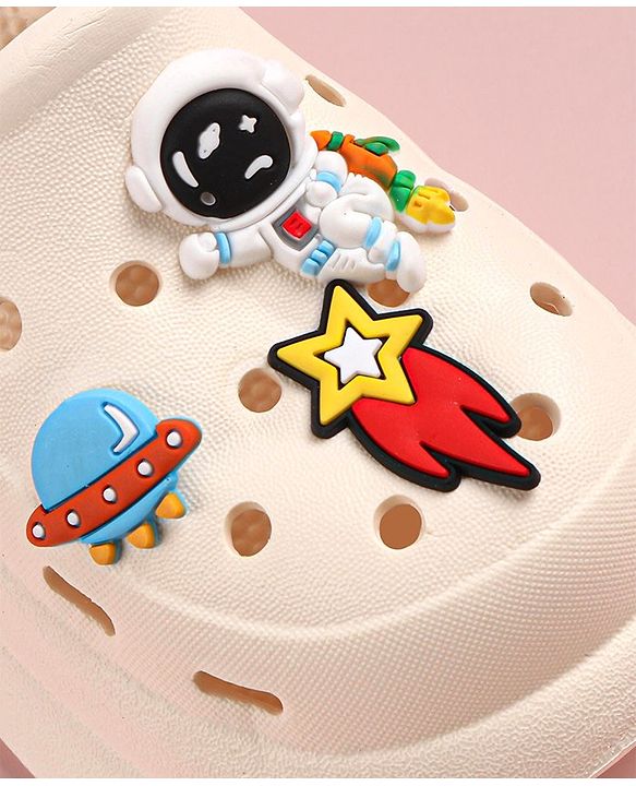 Cute Walk by Babyhug Slip on Clogs with Space Applique -White