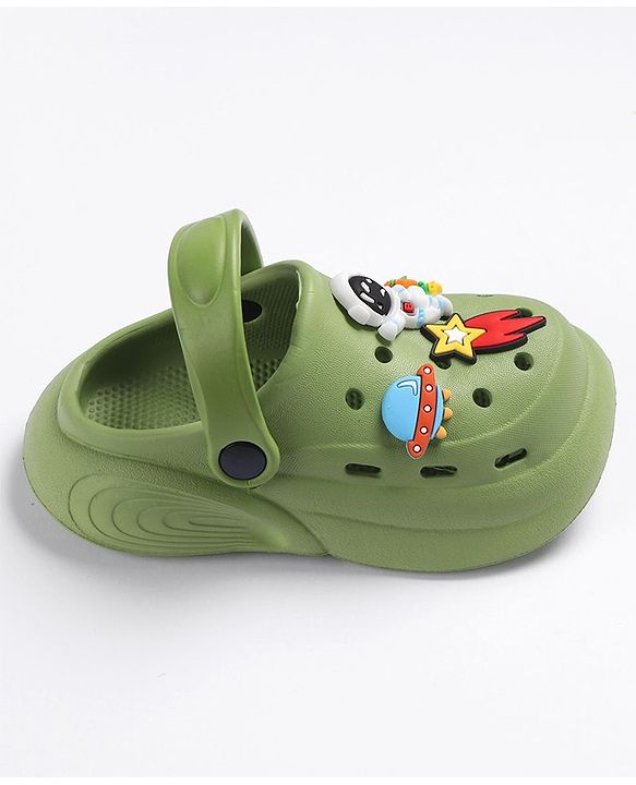 Cute Walk by Babyhug Slip on Clogs with Space Applique - Green
