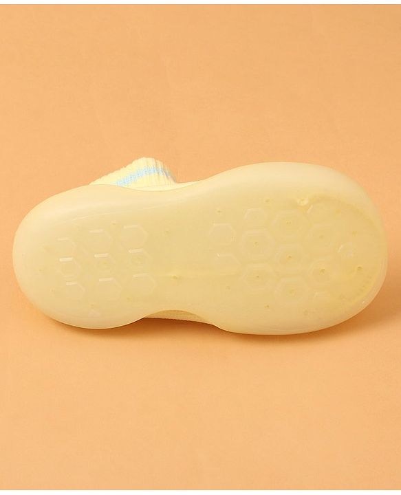 Cute Walk by Babyhug Solid Color Socks Shoe - Yellow