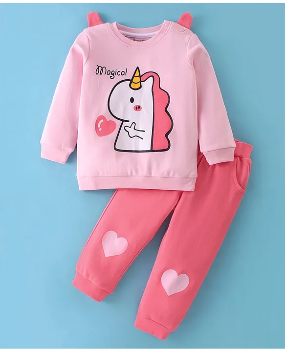 Kookie Kids Full Length Lounge Pant Unicorn Print - Pink