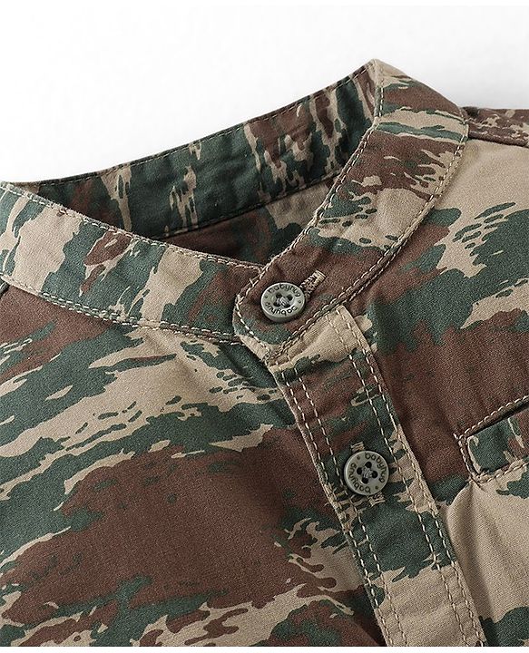 Babyhug Cotton Knit  Full Sleeves Shirt & Denim Jeans With Camoflauge Print - Green