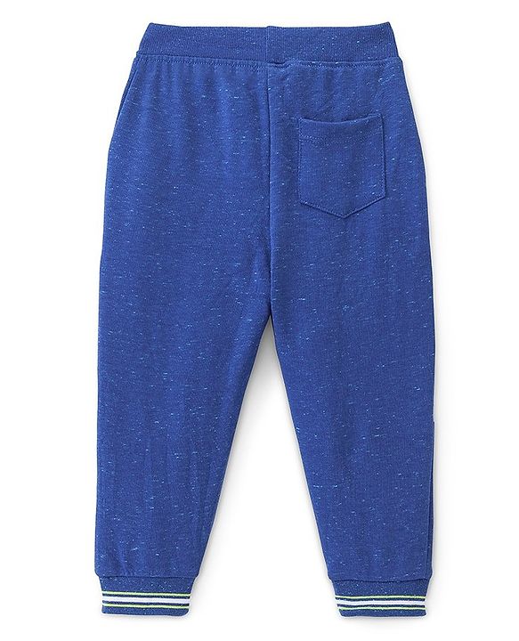 Babyhug Cotton Looper Knit Full Length Lounge Pant Text Printed - Blue