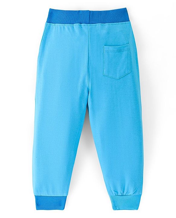 Babyhug Cotton Looper Full Length Lounge Pant Text Print - Blue