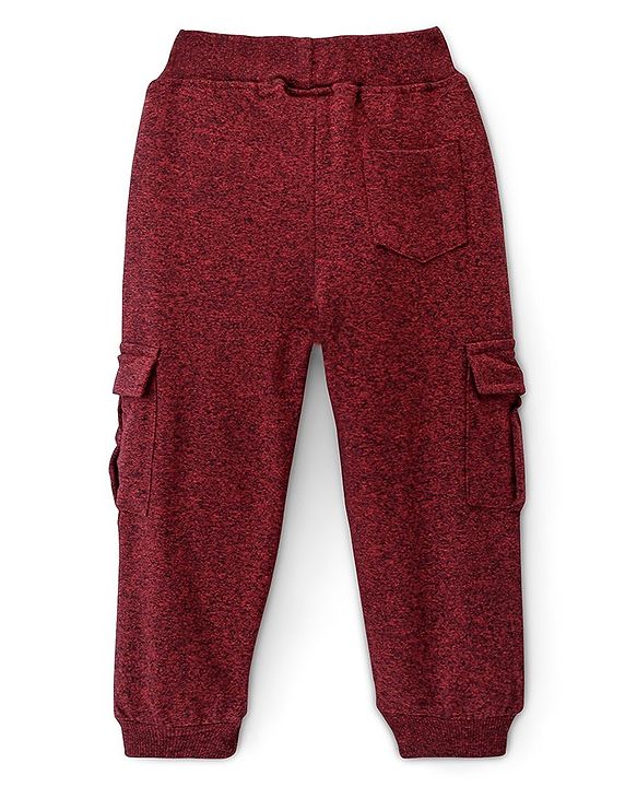 Babyhug Cotton Looper Knit Full Length Lounge Pant Text Printed - Rust