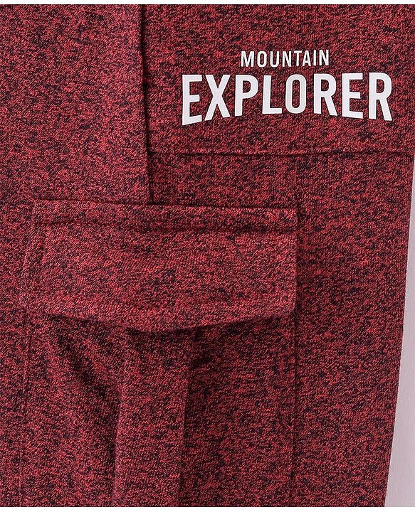 Babyhug Cotton Looper Knit Full Length Lounge Pant Text Printed - Rust