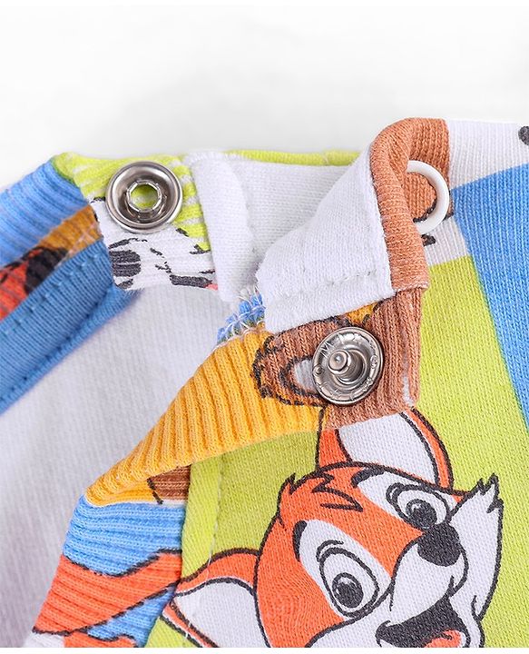 Babyhug Cotton Full Sleeves Sweatshirt Fox & Deer Print- Blue Green & Yellow