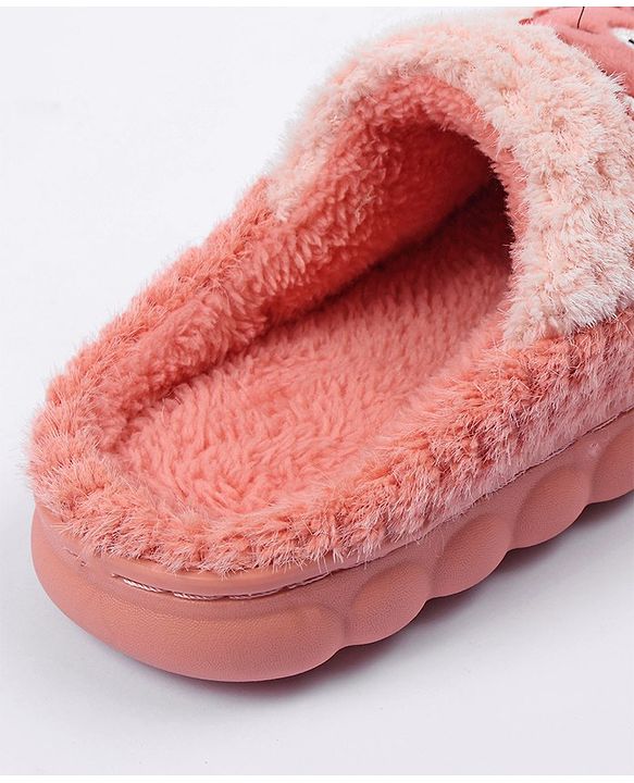 Cute Walk by Babyhug Slip On Teddy Embroidered Winter Booties - Pink