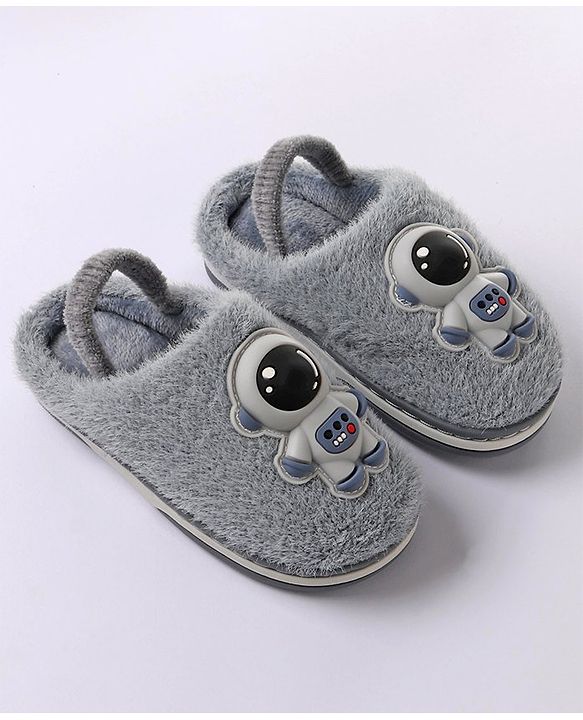 Cute Walk by Babyhug Slip On Winter Booties Space Suit Applique - Grey