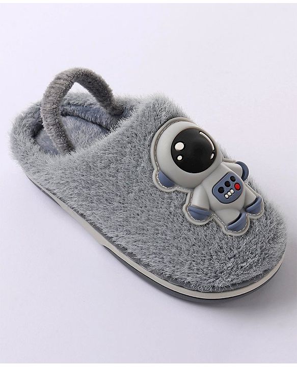 Cute Walk by Babyhug Slip On Winter Booties Space Suit Applique - Grey