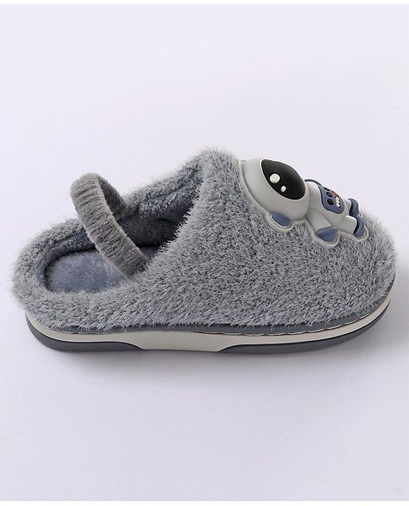 Cute Walk by Babyhug Slip On Winter Booties Space Suit Applique - Grey