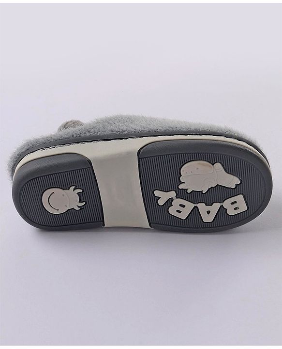 Cute Walk by Babyhug Slip On Winter Booties Space Suit Applique - Grey
