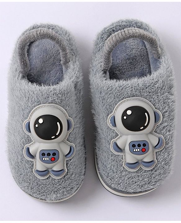 Cute Walk by Babyhug Slip On Winter Booties Space Suit Applique - Grey
