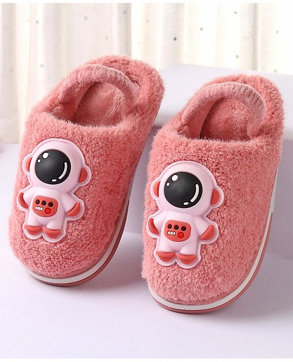 Cute Walk by Babyhug Slip On Winter Booties Space Suit Applique - Pink