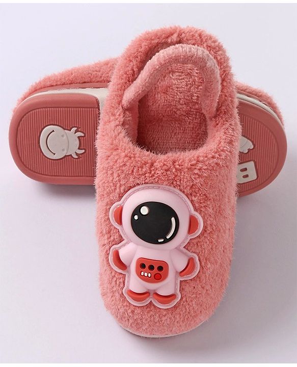 Cute Walk by Babyhug Slip On Winter Booties Space Suit Applique - Pink