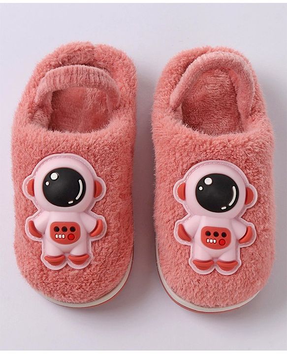 Cute Walk by Babyhug Slip On Winter Booties Space Suit Applique - Pink