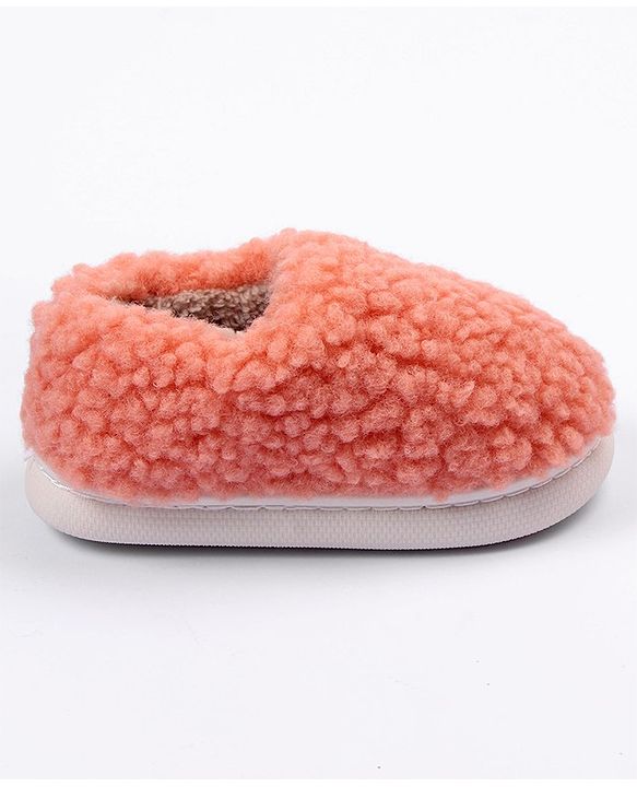 Cute Walk by Babyhug Slip On Solid Colour Fur Winter Booties - Orange