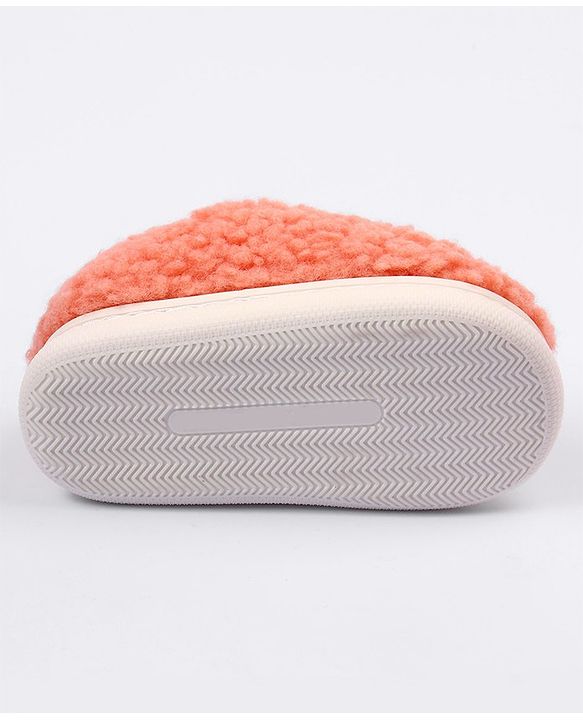 Cute Walk by Babyhug Slip On Solid Colour Fur Winter Booties - Orange