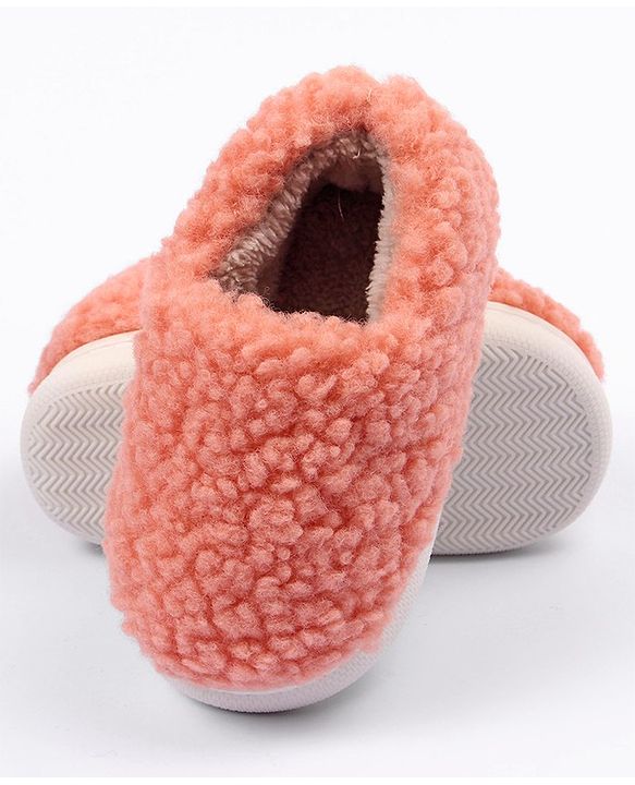 Cute Walk by Babyhug Slip On Solid Colour Fur Winter Booties - Orange