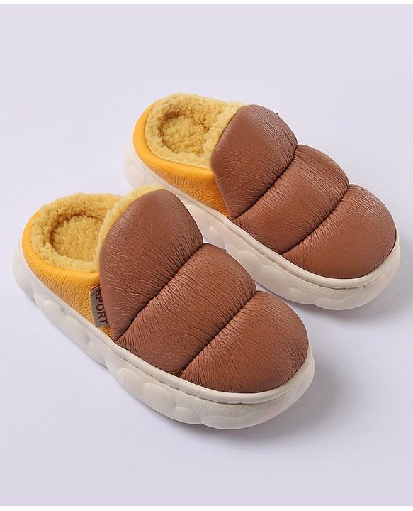 Cute Walk by Babyhug Slip On Solid Winter Booties - Brown