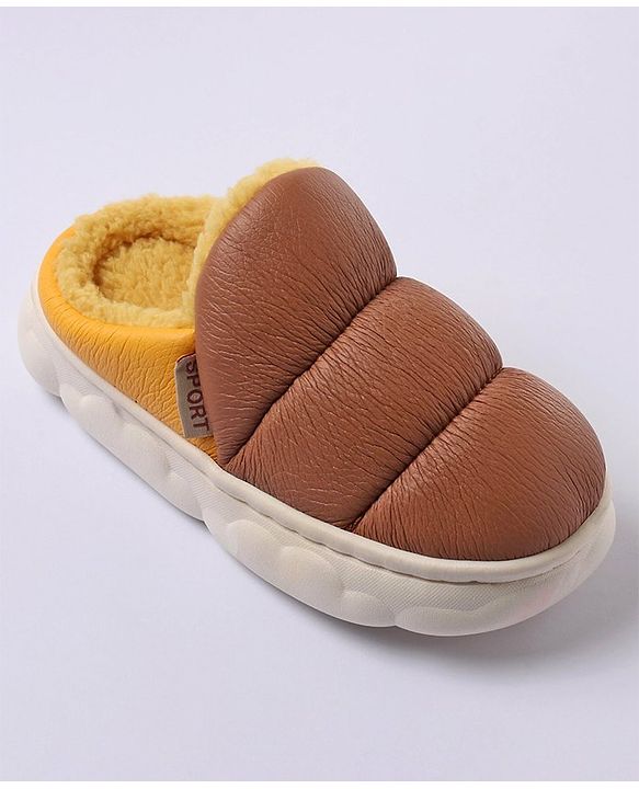 Cute Walk by Babyhug Slip On Solid Winter Booties - Brown