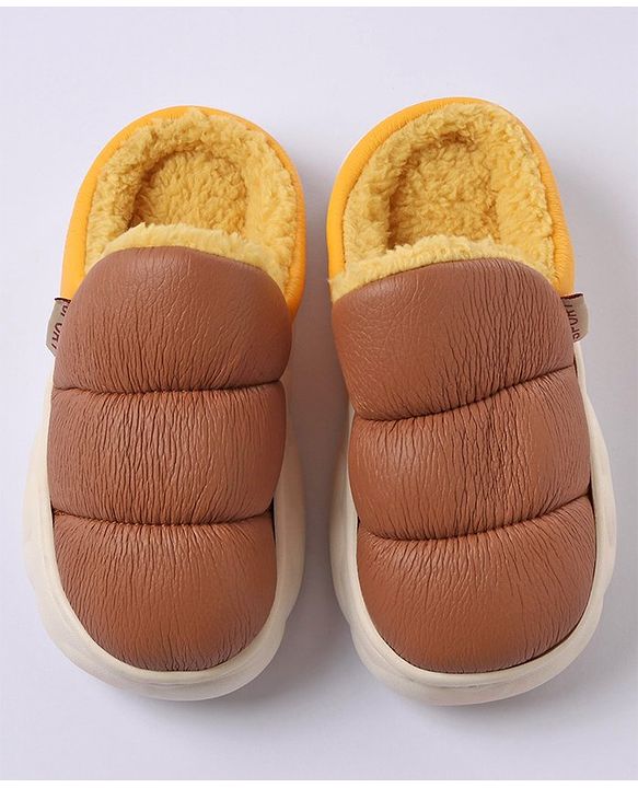 Cute Walk by Babyhug Slip On Solid Winter Booties - Brown