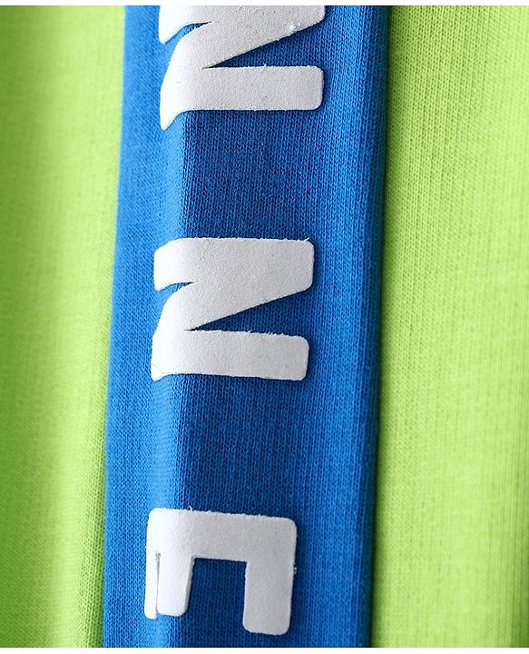 Babyhug Cotton Looper Knit Full Length Lounge Pant Text Printed - Lime Green