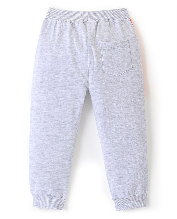 Babyhug Cotton Looper Full Length Lounge Pant Color Block- Grey