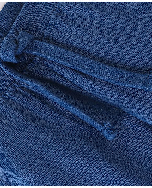 Babyhug Cotton Looper Knit Full Length Lounge Pant Text Printed - Blue