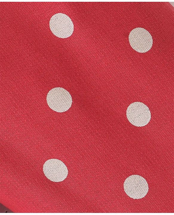 Babyhug Cotton Looper Full Length Lounge Pant Polka Dots - Red