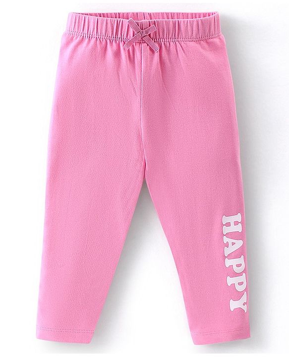 Babyhug Cotton Lycra Full Length  Leggings Hearts & Polka Dots Printed Pack of 3 - Blue & Pink