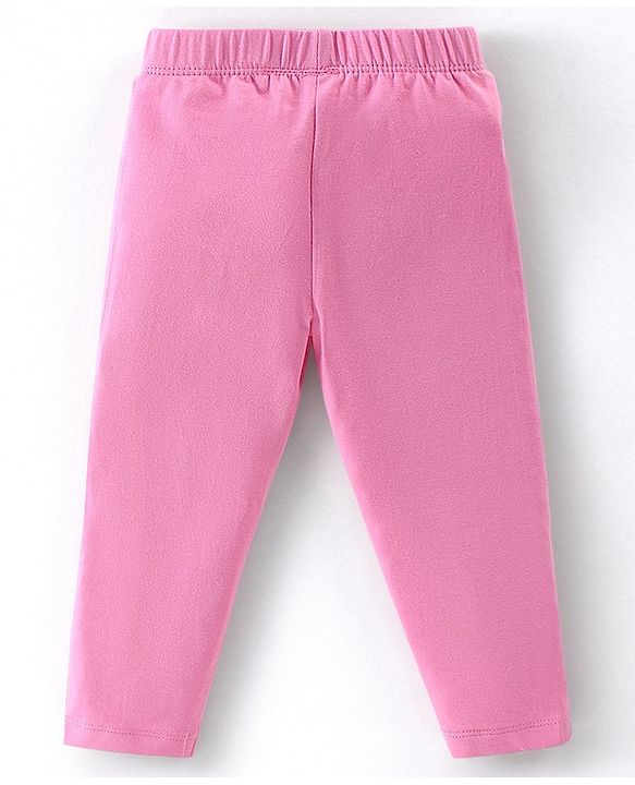 Babyhug Cotton Lycra Full Length  Leggings Hearts & Polka Dots Printed Pack of 3 - Blue & Pink