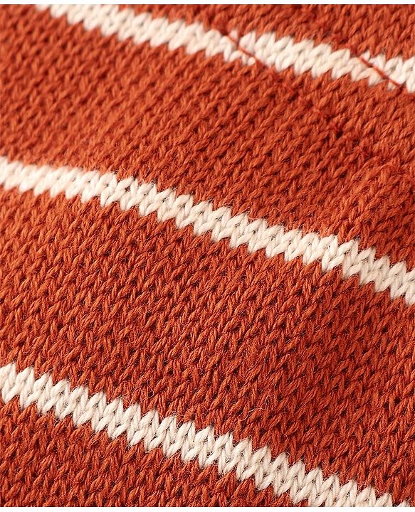 Babyhug Woollen Full Length Fleece Pant Striped- Brown
