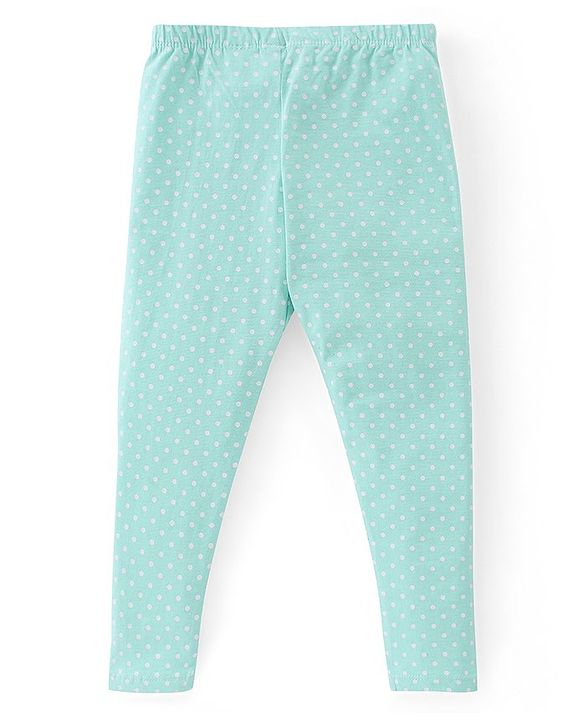 Babyhug Cotton Lycra Full Length Leggings Stripes & Dot Print Pack of 3- Pink & Blue