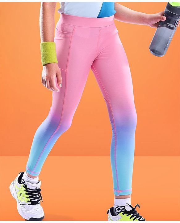 Pine Active Full Length Super Stretch Leggings - Blue & Pink