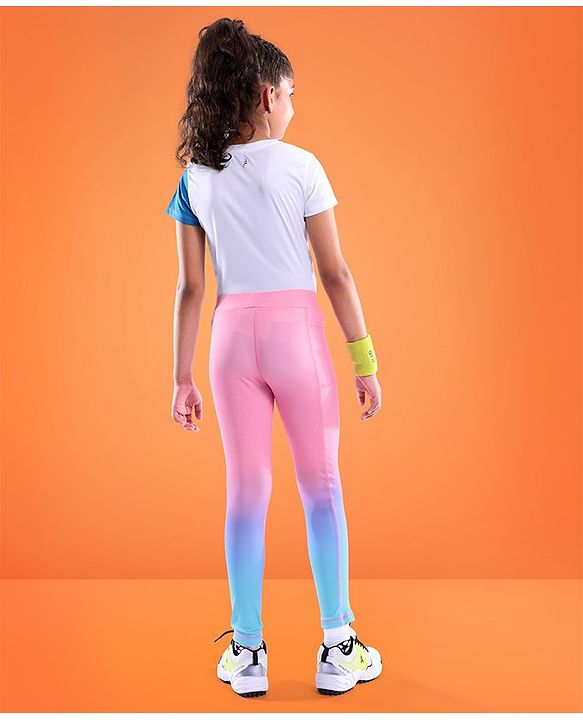Pine Active Full Length Super Stretch Leggings - Blue & Pink