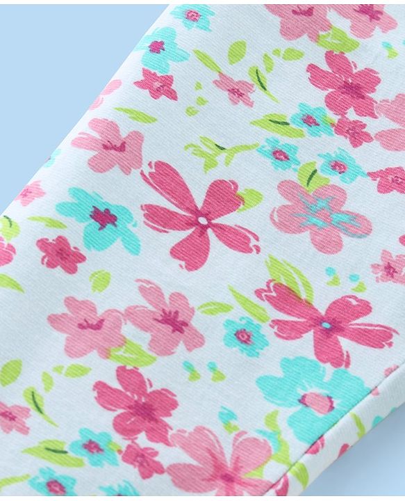 Babyhug Cotton Lycra Full Length Polka Dots & Floral Printed Leggings Pack of 3 - Multicolour