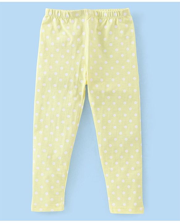 Babyhug Cotton Lycra Full Length Leggings Floral Print Pack of 3 - Pink Yellow & Blue