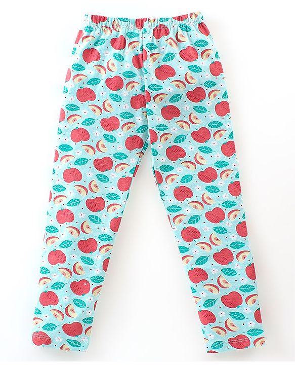 Babyhug Cotton Lycra Full Length Solid & Floral Printed Leggings Pack of 3 - Multicolour