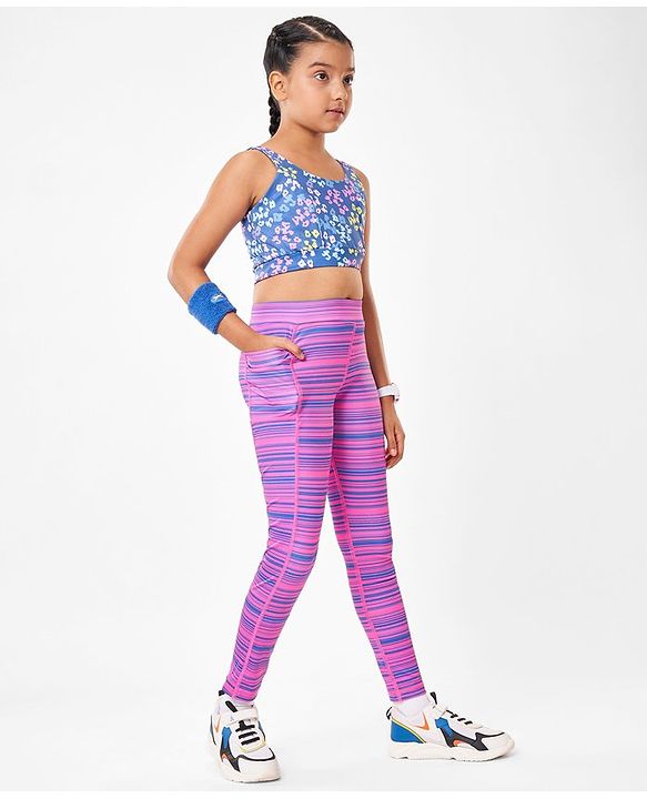 Pine Active Full Length Super Stretch Leggings - Purple