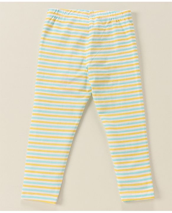 Babyhug Cotton Lycra Knit Full Length Solid Color Stretchable Leggings Pack of 5 - Multicolor