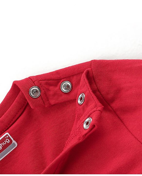 Babyhug Cotton Knit Full Sleeves Animals Printed T-Shirt - Red