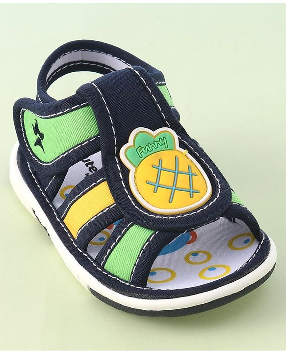 Cute Walk by Babyhug Musical Sandals With Velcro Closure Pineapple Patch- Blue