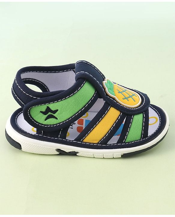 Cute Walk by Babyhug Musical Sandals With Velcro Closure Pineapple Patch- Blue