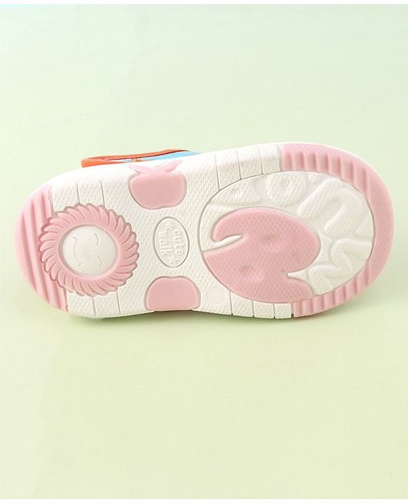 Cute Walk by Babyhug Musical Sandals With Velcro Closure Pineapple Patch- Orange