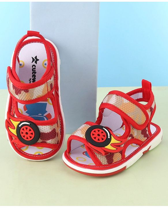 Cute Walk by Babyhug Velcro Closure Sandals - Red