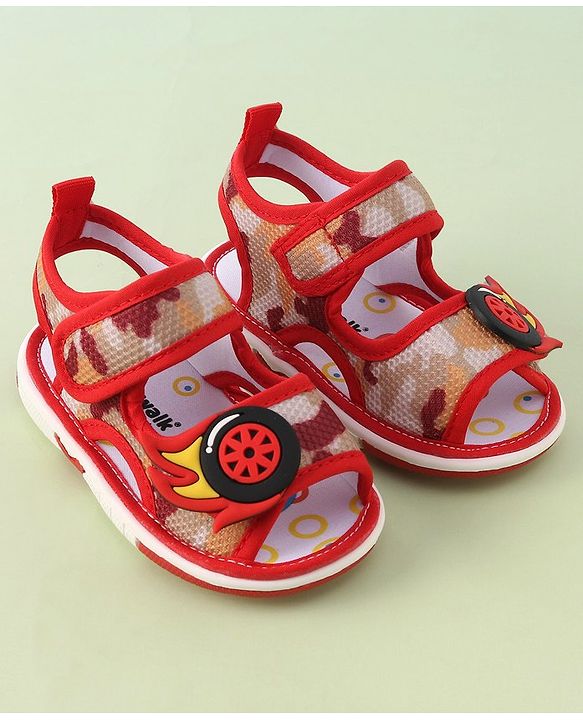Cute Walk by Babyhug Velcro Closure Sandals - Red