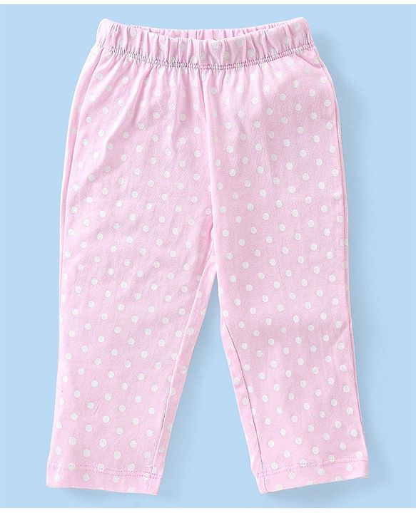Babyhug Cotton Knit Half Sleeves Swan Printed Night Suit - Blue & Pink